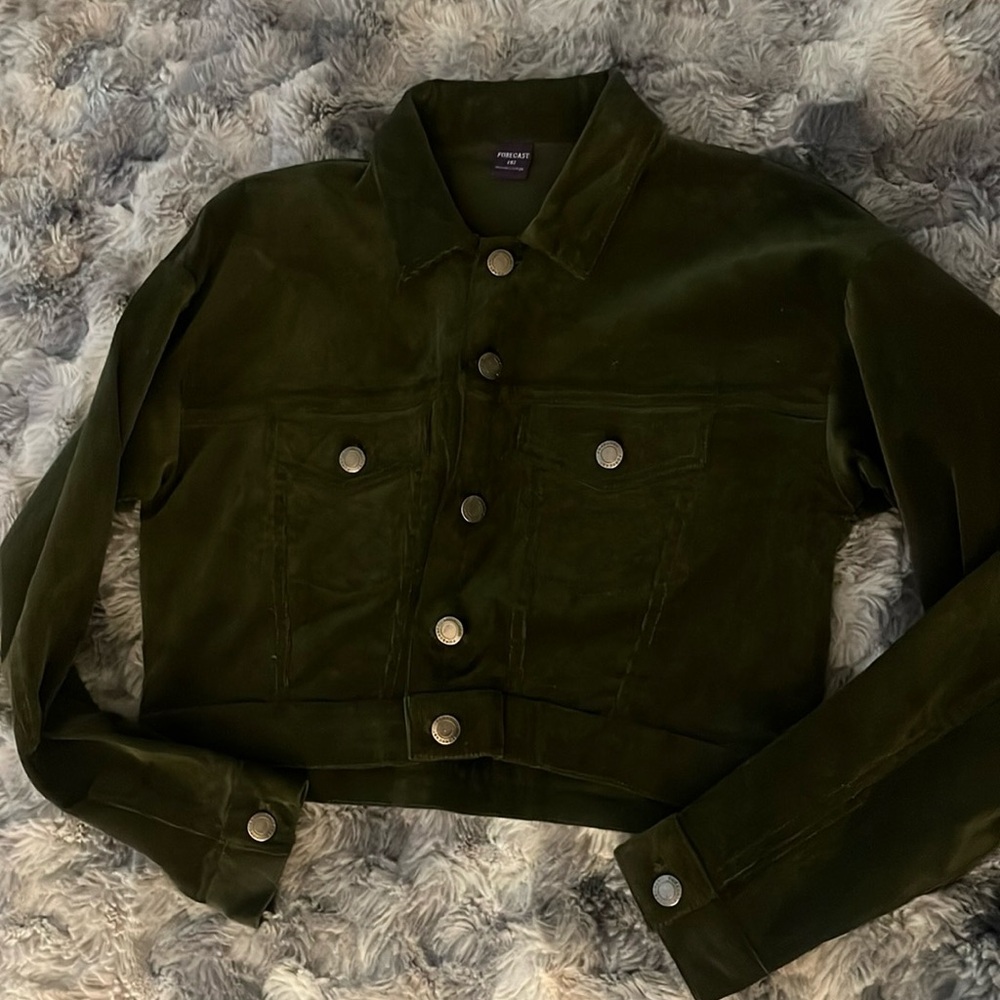 Forecast| Olive Green Jean Jacket